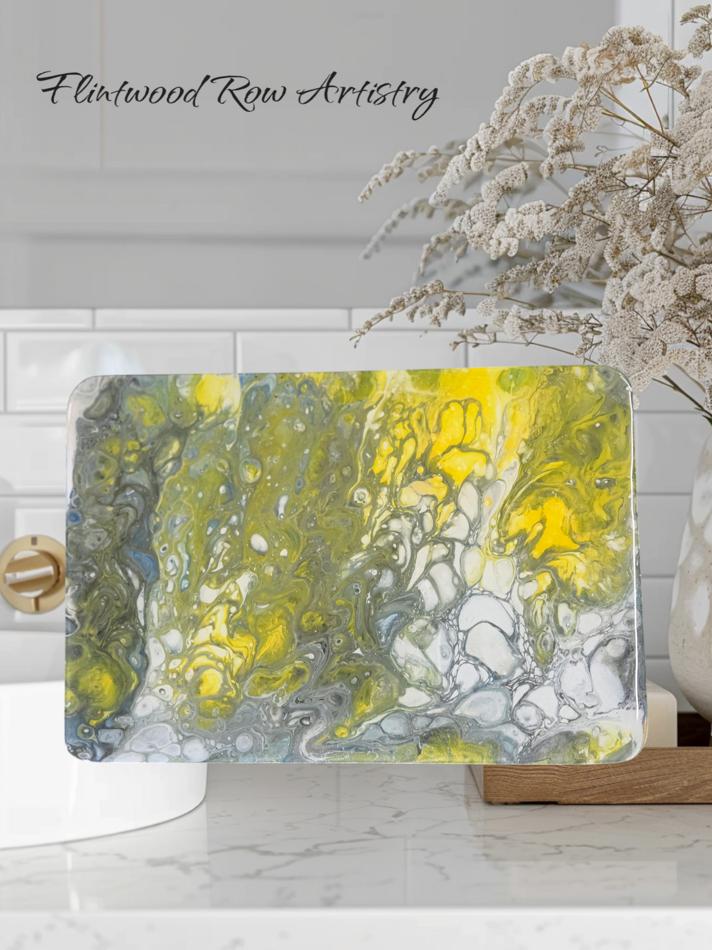 Cutting Board - Small Yellow/Gray/White/Blue